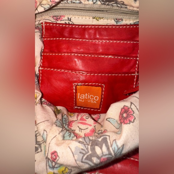 Latico Red Leather Tote Crossbody Bag | Dual Handle | Boho Satchel - Picture 7 of 7